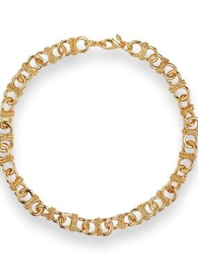 Kenneth Jay Lane KJL Goldtone Rope Twist Link Chain Necklace